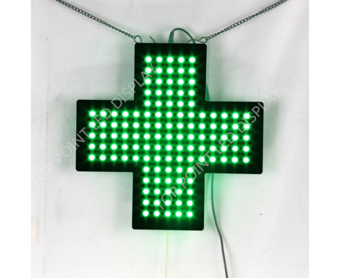 Indoor 30x30cm 48x48cm 60x60cm Green LED Pharmacy Cross