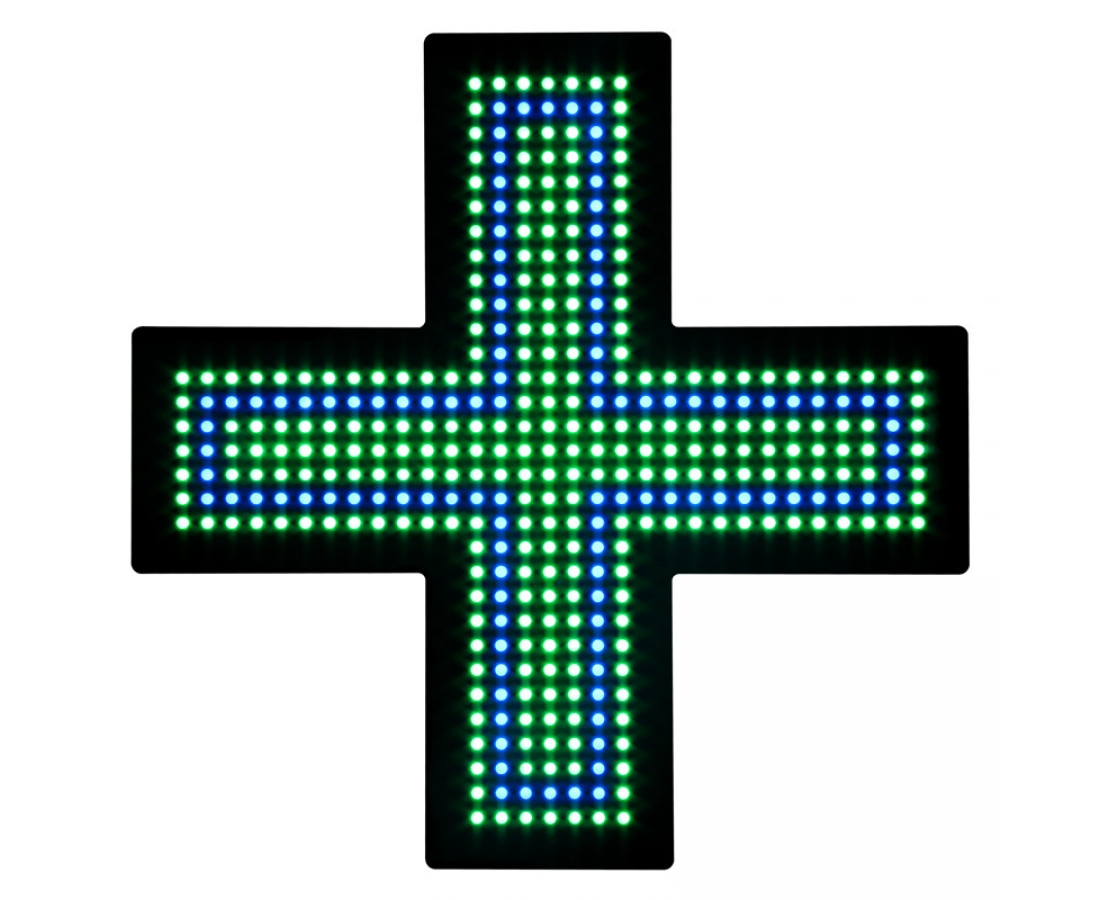 Indoor 30x30cm 48x48cm 60x60cm Green LED Pharmacy Cross