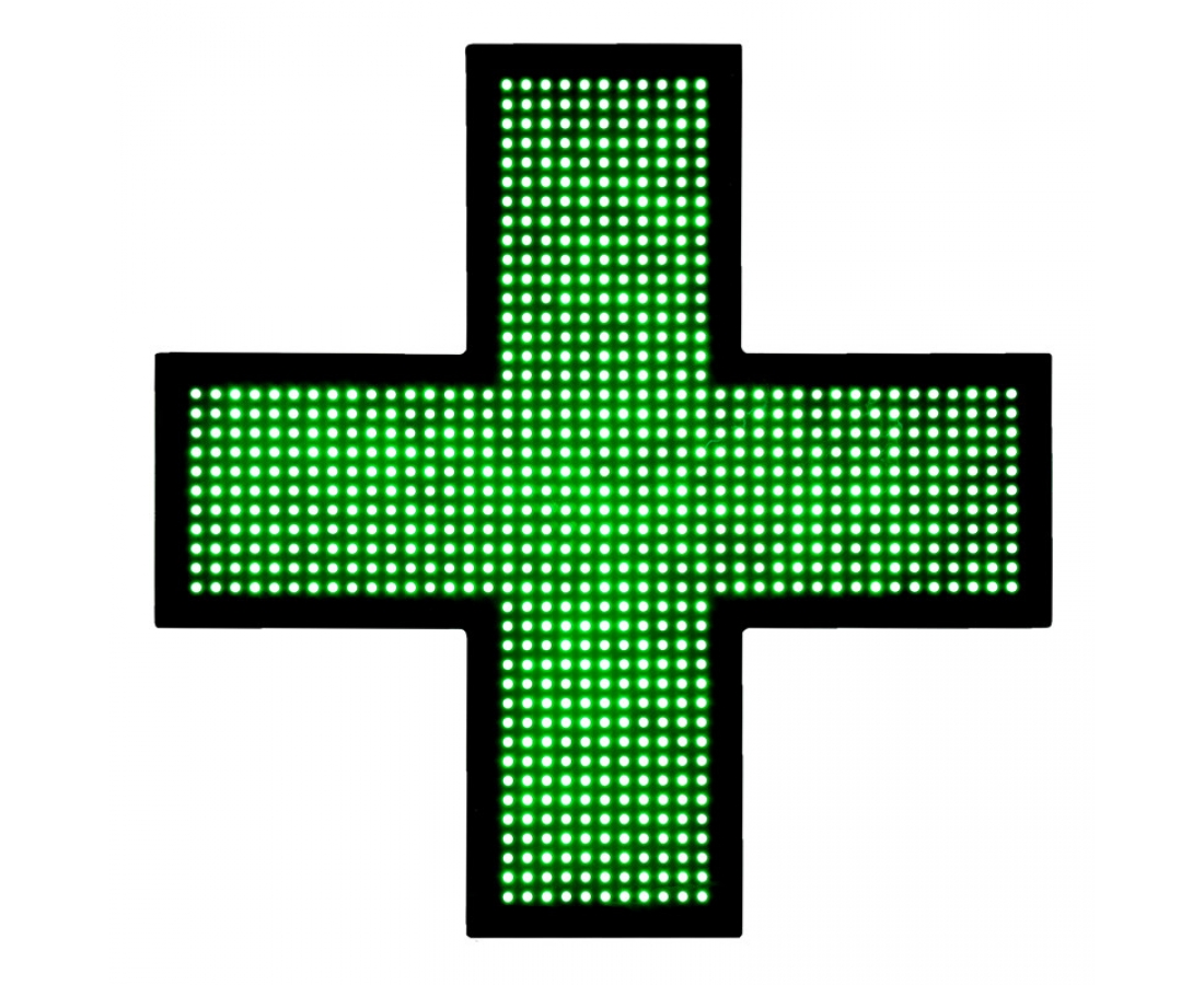 Indoor 30x30cm 48x48cm 60x60cm Green LED Pharmacy Cross