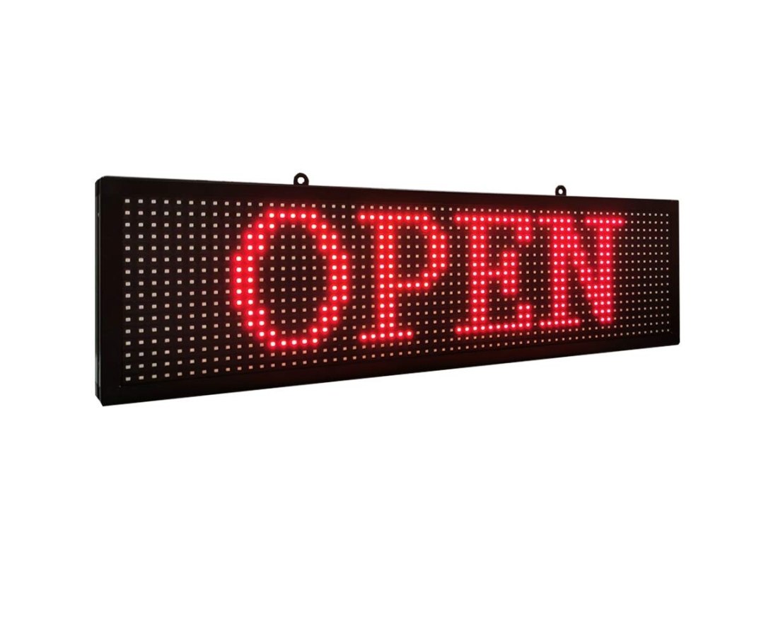 P10 LED Single Color Sign 26''x8'' Scrolling Message LED Sign for Business Programmable Display Message Rolling (Red)