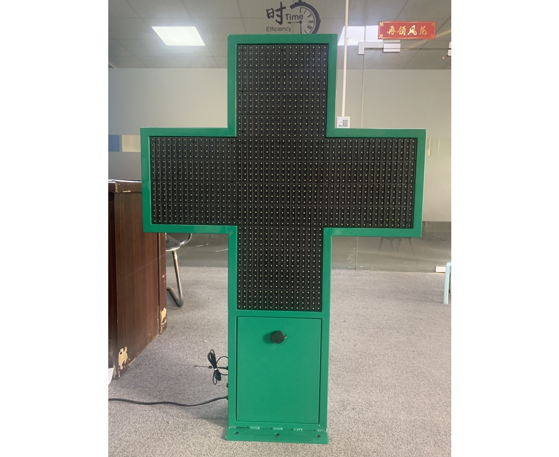 P10 500x500mm Monochrome DIP LED Pharmacy Cross
