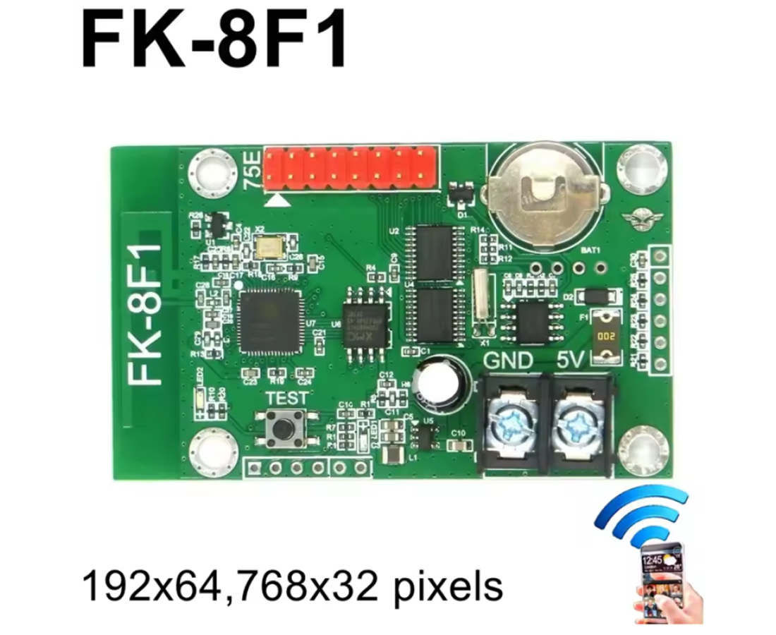 FK-8Fn , FK-8F1 , FK-8F1a , FK-8F2 , FK-8F3 , FK-8F4 WiFi / USB Full Color Small LED Dispaly Sign Control Card