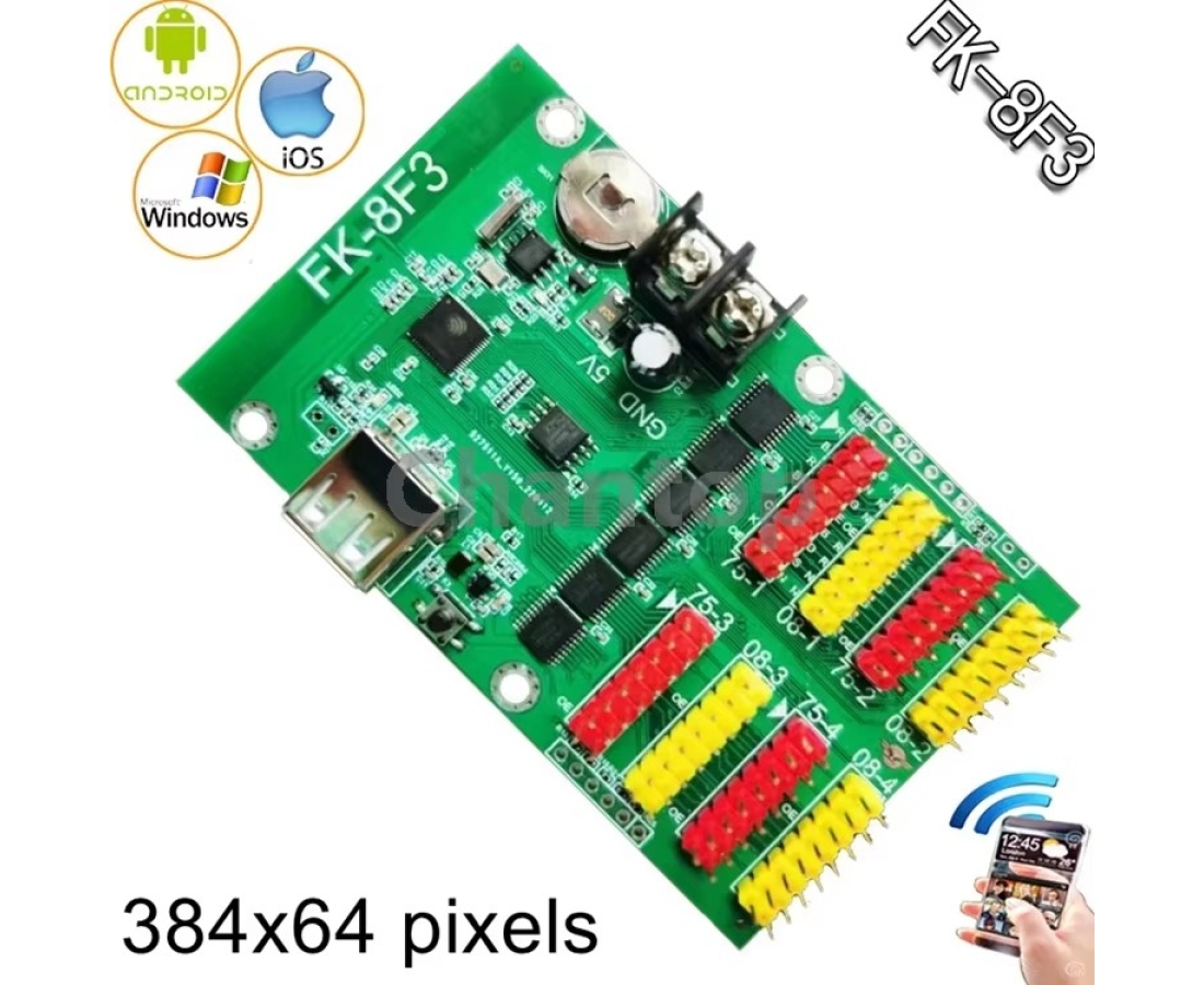 FK-8Fn , FK-8F1 , FK-8F1a , FK-8F2 , FK-8F3 , FK-8F4 WiFi / USB Full Color Small LED Dispaly Sign Control Card