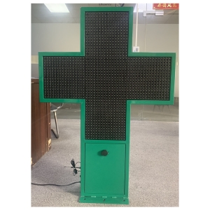 P10 500x500mm Monochrome DIP LED Pharmacy Cross